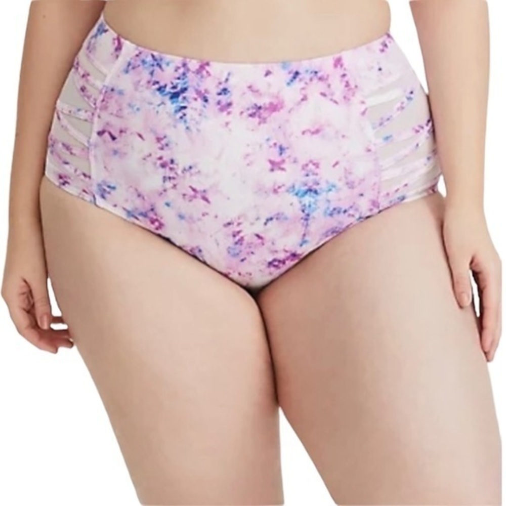 TORRID MULTICOLOR HIGH WAIST LATTICE SWIM BOTTOM